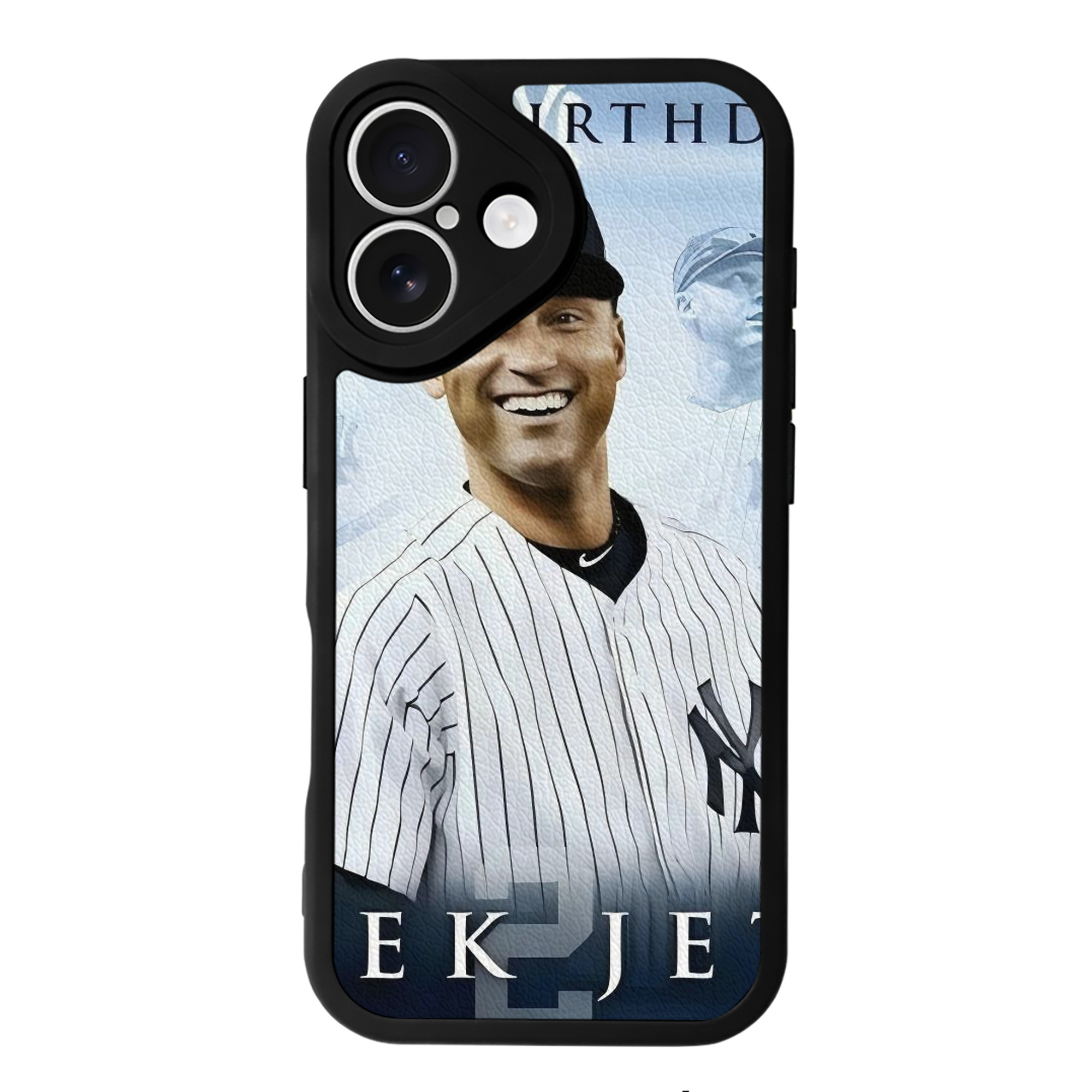 Derek Jeter 21 IPhone 16 Silicone Leather Case – UV Print, Lambskin Texture – Perfect Fit, Wireless Charging Compatible, Scratch Resistant, Precise Cutouts – Stylish Protection For IPhone 16